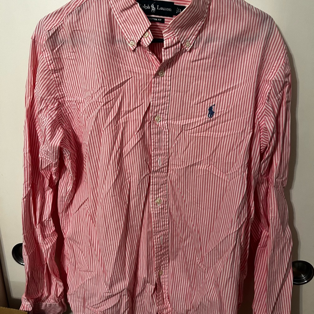 Ralph Lauren Men's Pink Striped Shirt